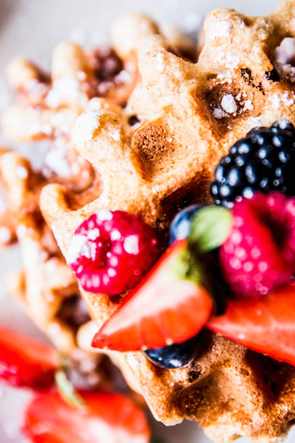 close up photo of the best healthy waffles