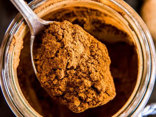 spoonful of homemade pumpkin spice mix