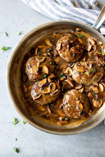 Salisbury Steak with Mushroom Gravy | THM S, Low Carb