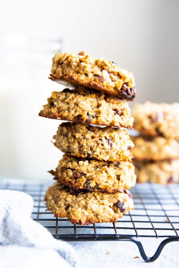 stack of healthy oatmeal cookies