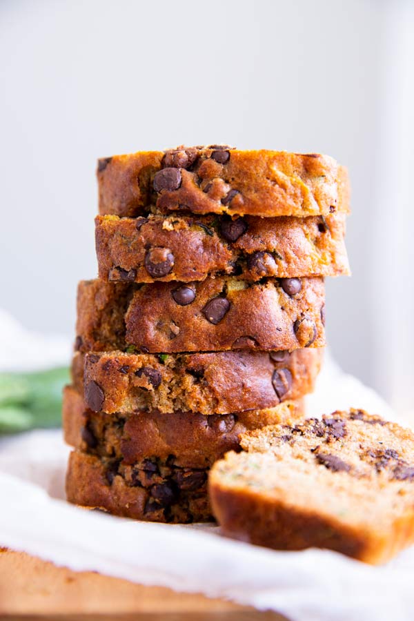 stack of healthy zucchini bread slices