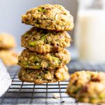 stack of healthy zucchini oatmeal breakfast cookies