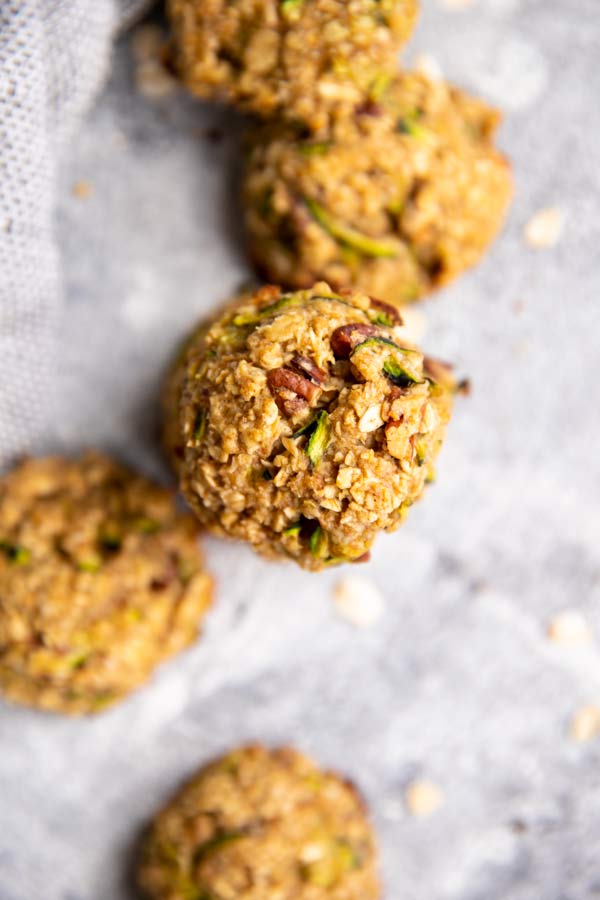 zucchini breakfast cookies on the counter