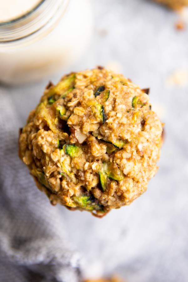 Zucchini Oatmeal Breakfast Cookies (sweetened with honey)