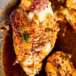 low carb stuffed chicken, top view