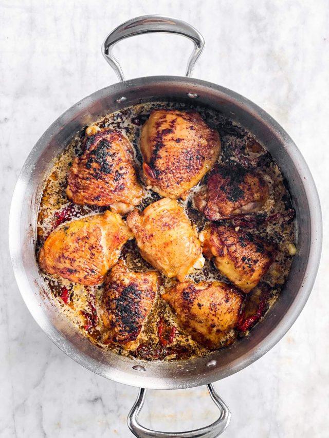 Creamy Tuscan Chicken Thighs Recipe - THM:S, Keto, Low Carb Friendly