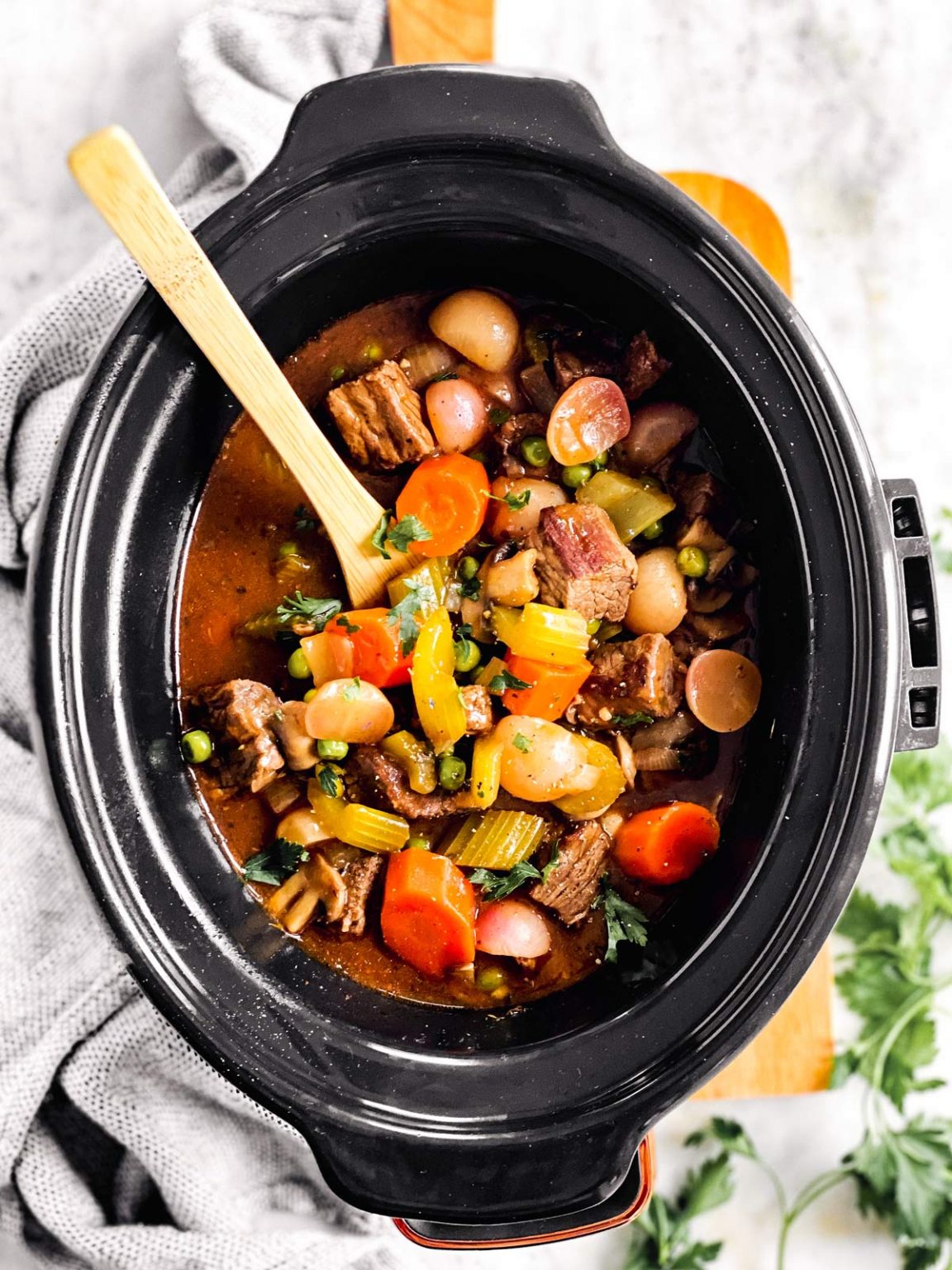 Keto Beef Stew (Slow Cooker or Oven) Recipe THM S, Keto, Low Carb